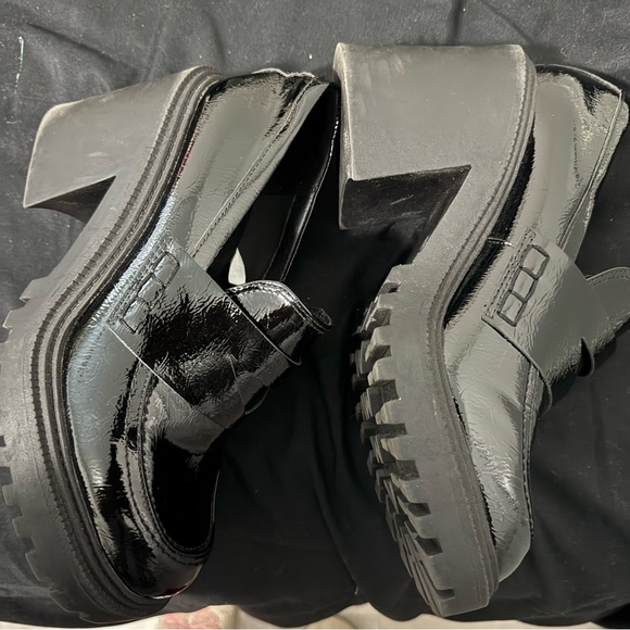 A New Day Black Patent‎ Leather Chunky Loafers - Picture 3 of 7